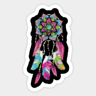 Inspirational DREAM CATCHER T-SHIRT TEAL & PINK DREAM CATCHER Sticker